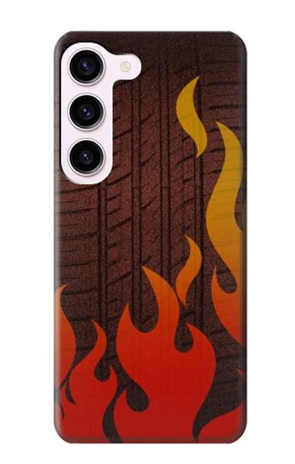 S2988 Rally Car Tire Fire Case For Samsung Galaxy S23