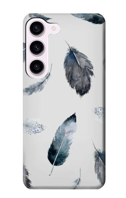 S3085 Feather Paint Pattern Case For Samsung Galaxy S23