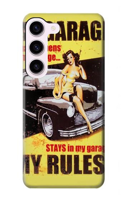 S3198 My Garage Pinup Girl Case For Samsung Galaxy S23