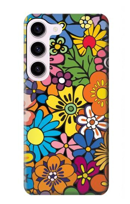 S3281 Colorful Hippie Flowers Pattern Case For Samsung Galaxy S23