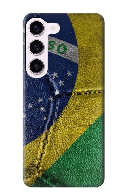 S3297 Brazil Flag Vintage Football Graphic Case For Samsung Galaxy S23