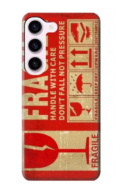 S3552 Vintage Fragile Label Art Case For Samsung Galaxy S23