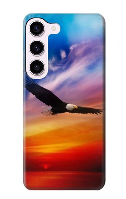 S3841 Bald Eagle Flying Colorful Sky Case For Samsung Galaxy S23