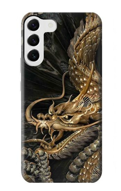 S0426 Gold Dragon Case For Samsung Galaxy S23 Plus