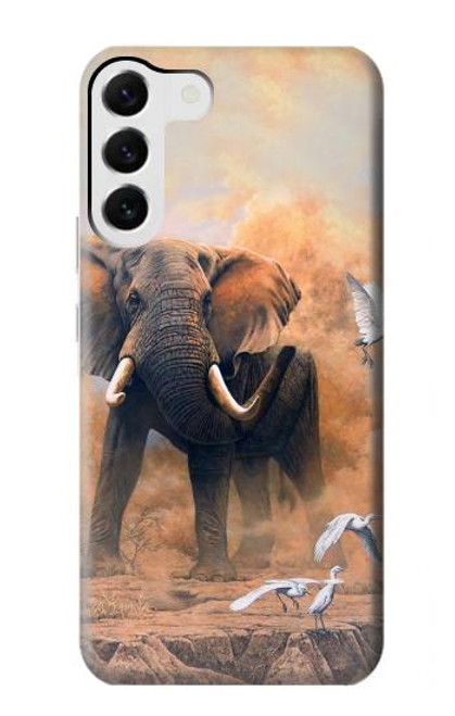 S1292 Dusty Elephant Egrets Case For Samsung Galaxy S23 Plus