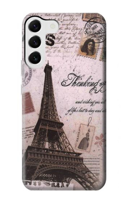 S2211 Paris Postcard Eiffel Tower Case For Samsung Galaxy S23 Plus