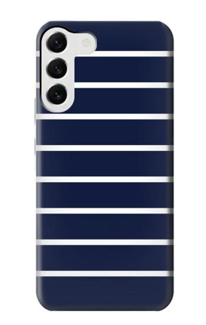 S2767 Navy White Striped Case For Samsung Galaxy S23 Plus