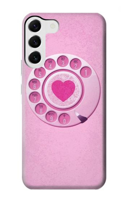 S2847 Pink Retro Rotary Phone Case For Samsung Galaxy S23 Plus
