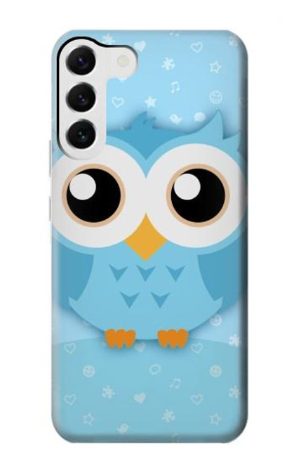 S3029 Cute Blue Owl Case For Samsung Galaxy S23 Plus