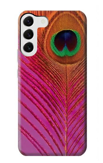 S3201 Pink Peacock Feather Case For Samsung Galaxy S23 Plus