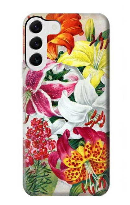 S3205 Retro Art Flowers Case For Samsung Galaxy S23 Plus