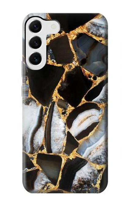 S3419 Gold Marble Graphic Print Case For Samsung Galaxy S23 Plus