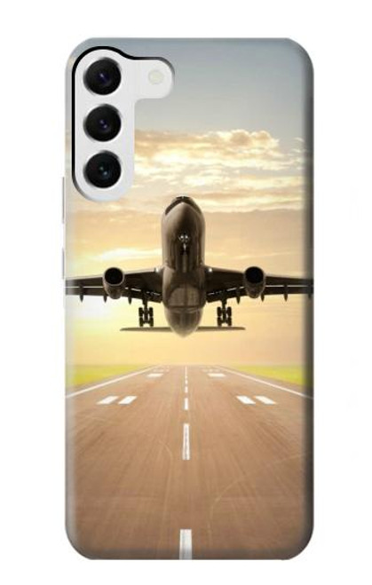 S3837 Airplane Take off Sunrise Case For Samsung Galaxy S23 Plus