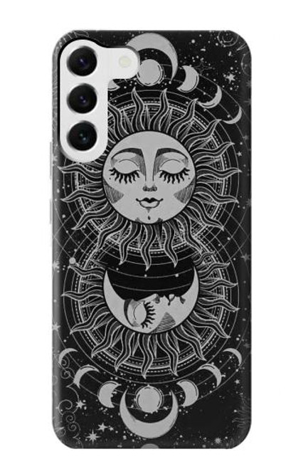 S3854 Mystical Sun Face Crescent Moon Case For Samsung Galaxy S23 Plus