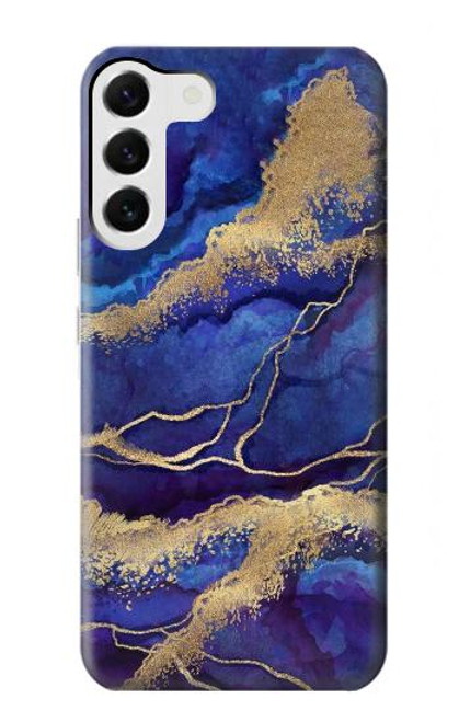 S3906 Navy Blue Purple Marble Case For Samsung Galaxy S23 Plus
