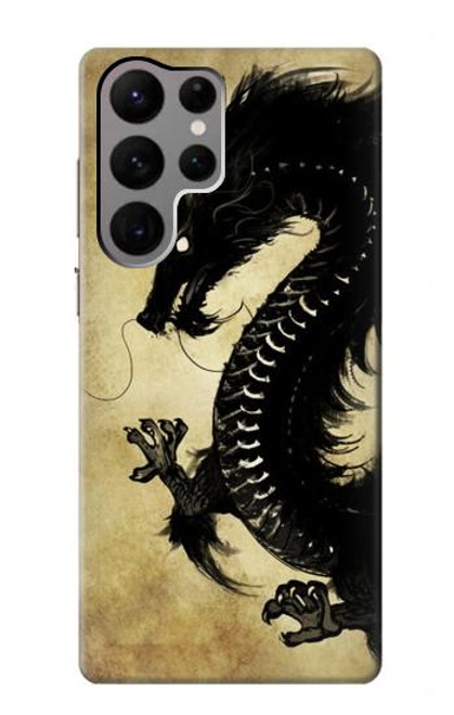 S1482 Black Dragon Painting Case For Samsung Galaxy S23 Ultra