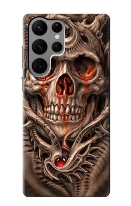 S1675 Skull Blood Tattoo Case For Samsung Galaxy S23 Ultra