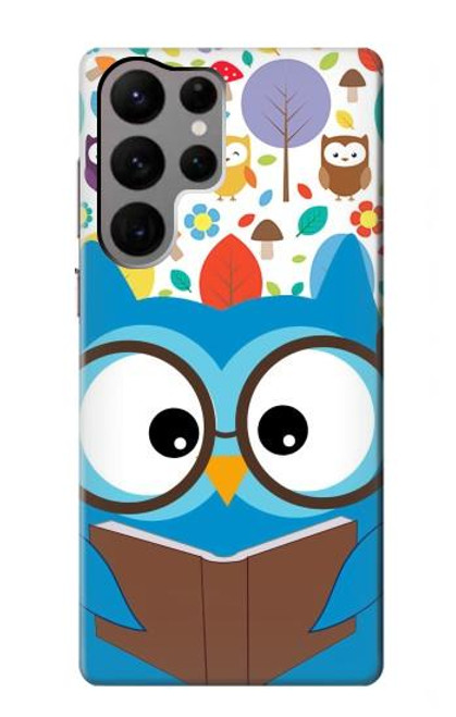 S2521 Cute Nerd Owl Cartoon Case For Samsung Galaxy S23 Ultra