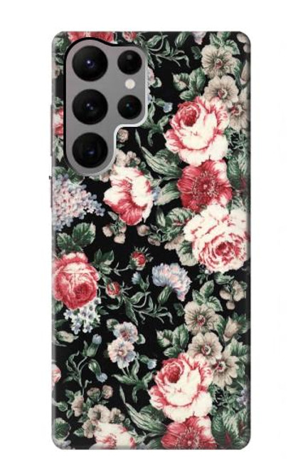 S2727 Vintage Rose Pattern Case For Samsung Galaxy S23 Ultra