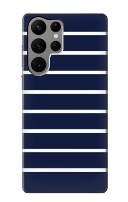 S2767 Navy White Striped Case For Samsung Galaxy S23 Ultra
