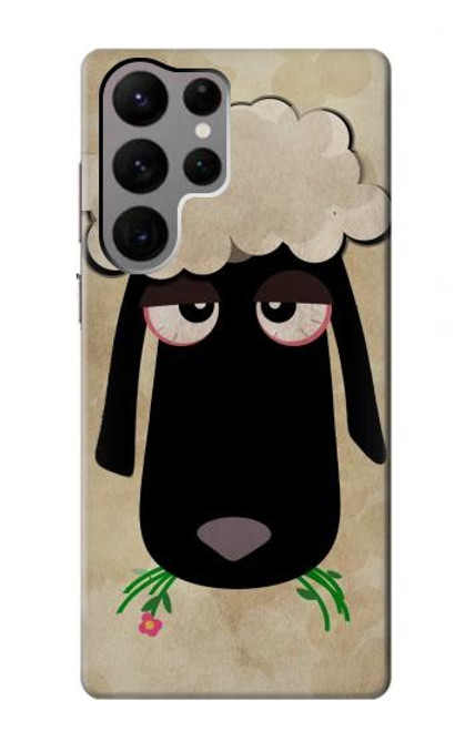 S2826 Cute Cartoon Unsleep Black Sheep Case For Samsung Galaxy S23 Ultra