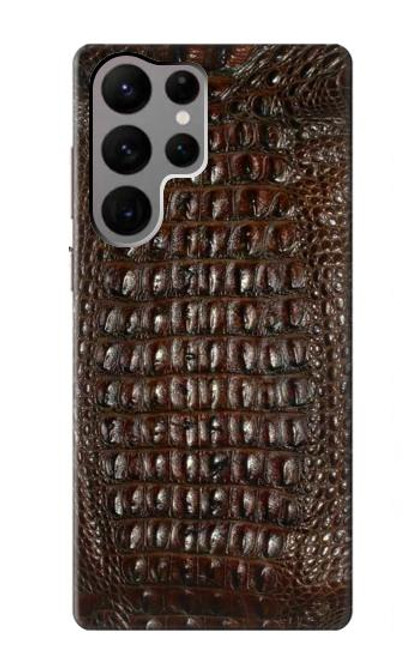 S2850 Brown Skin Alligator Graphic Printed Case For Samsung Galaxy S23 Ultra
