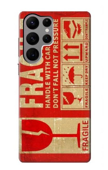 S3552 Vintage Fragile Label Art Case For Samsung Galaxy S23 Ultra