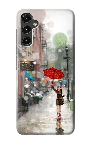 S0108 Girl in The Rain Case For Samsung Galaxy A14 5G