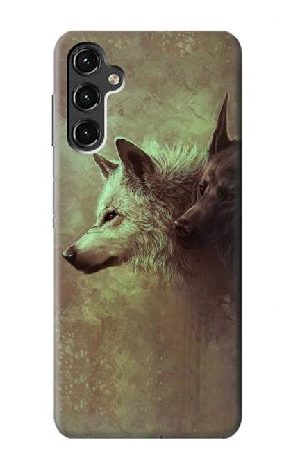 S0931 White Black Wolf Case For Samsung Galaxy A14 5G