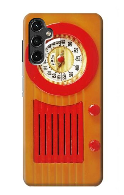 S2780 Vintage Orange Bakelite Radio Case For Samsung Galaxy A14 5G
