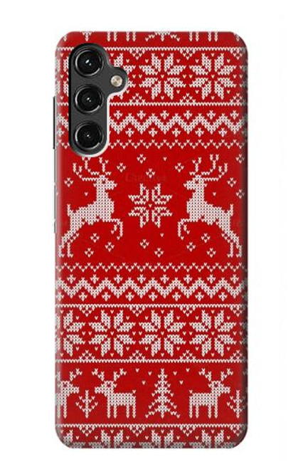 S2835 Christmas Reindeer Knitted Pattern Case For Samsung Galaxy A14 5G