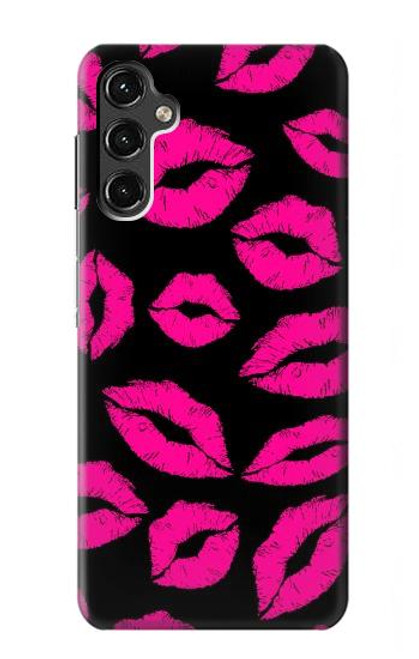 S2933 Pink Lips Kisses on Black Case For Samsung Galaxy A14 5G