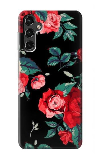 S3112 Rose Floral Pattern Black Case For Samsung Galaxy A14 5G