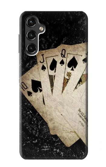S3231 Vintage Royal Straight Flush Cards Case For Samsung Galaxy A14 5G