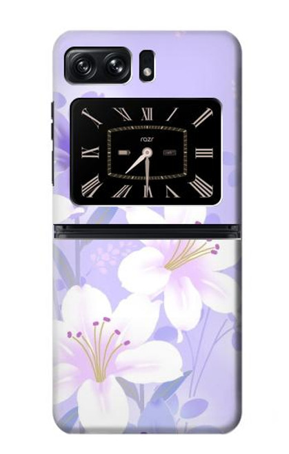 S2361 Purple White Flowers Case For Motorola Moto Razr 2022