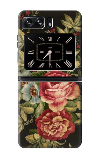 S3013 Vintage Antique Roses Case For Motorola Moto Razr 2022