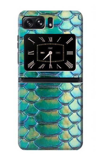 S3414 Green Snake Scale Graphic Print Case For Motorola Moto Razr 2022