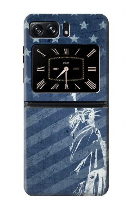 S3450 US Flag Liberty Statue Case For Motorola Moto Razr 2022