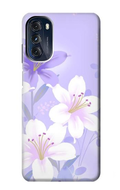 S2361 Purple White Flowers Case For Motorola Moto G 5G (2023)