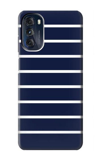 S2767 Navy White Striped Case For Motorola Moto G 5G (2023)