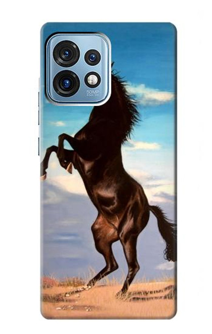 S0934 Wild Black Horse Case For Motorola Edge+ (2023), X40, X40 Pro, Edge 40 Pro