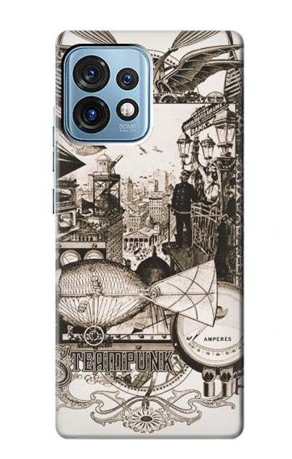 S1681 Steampunk Drawing Case For Motorola Edge+ (2023), X40, X40 Pro, Edge 40 Pro