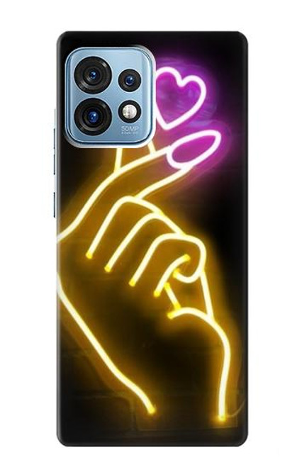 S3512 Cute Mini Heart Neon Graphic Case For Motorola Edge+ (2023), X40, X40 Pro, Edge 40 Pro