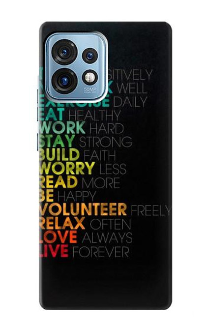 S3523 Think Positive Words Quotes Case For Motorola Edge+ (2023), X40, X40 Pro, Edge 40 Pro