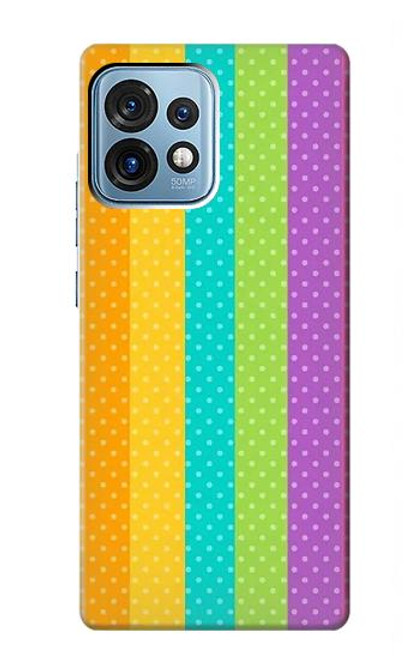 S3678 Colorful Rainbow Vertical Case For Motorola Edge+ (2023), X40, X40 Pro, Edge 40 Pro