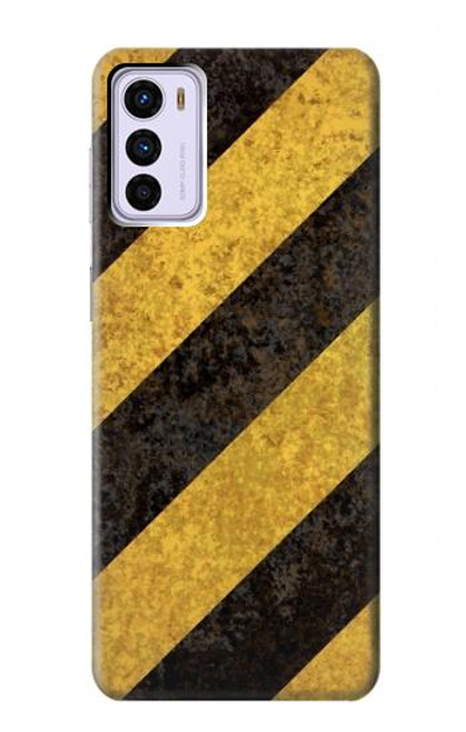 S2231 Yellow and Black Line Hazard Striped Case For Motorola Moto G42