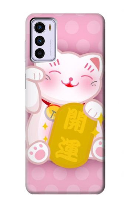 S3025 Pink Maneki Neko Lucky Cat Case For Motorola Moto G42