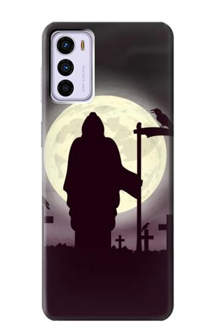 S3262 Grim Reaper Night Moon Cemetery Case For Motorola Moto G42