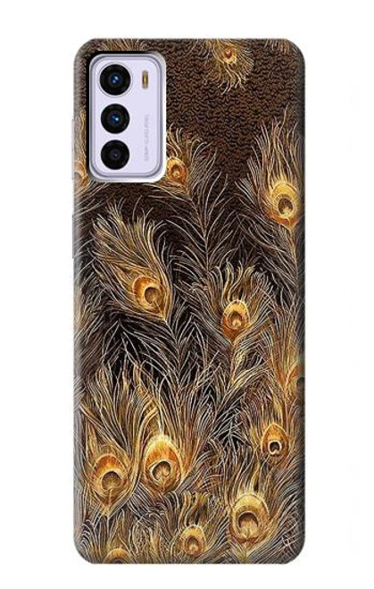 S3691 Gold Peacock Feather Case For Motorola Moto G42