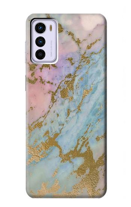 S3717 Rose Gold Blue Pastel Marble Graphic Printed Case For Motorola Moto G42